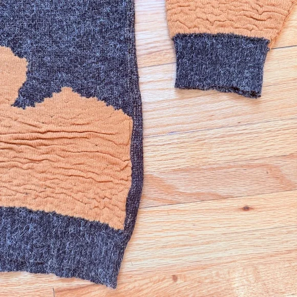 🌾 Vintage 90s Abstract Wheat Print Knit Sweater - Picture 7 of 8